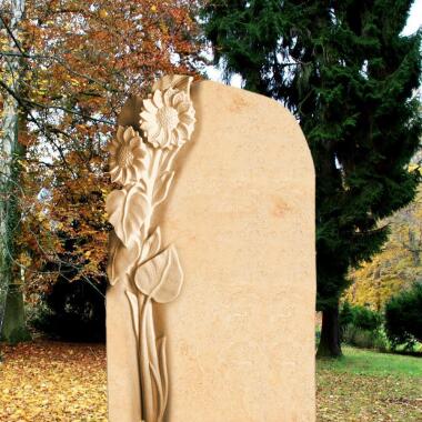 Grabstein für Kindergrab aus Sandstein & Grabstein Kindergrab mit Sonnenblume