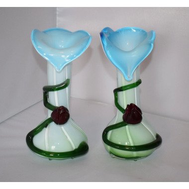 Grabvase aus Glas & Design Glas Vase Art Nouveau Vintage Jugendstil