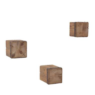 Holzwandregal aus Massivholz & Wand Regal Set aus Tanne Massivholz rustikalen