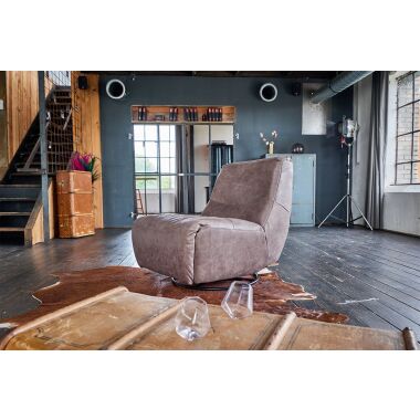 KAWOLA Sessel CINE Relaxsessel elektrisch verstellbar Leder taupe