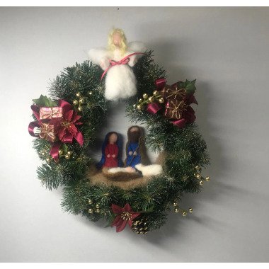 Kranz Weihnachten Krippe Filzfigur Gefilzt Maria Josef Engel Krippenfiguren