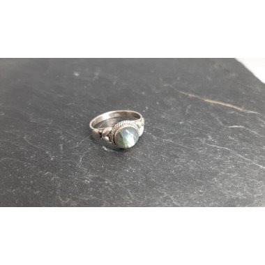 Labradorit-Ring mit Stein & Leuchtender Labradorit Ring Mit 925Er Silberfassung