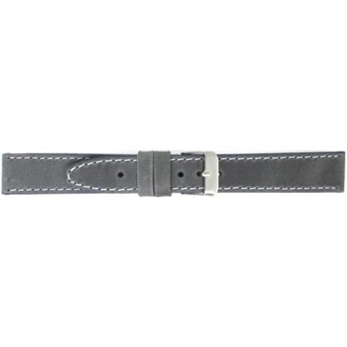 Lederband für Uhren in Grau & Uhrenarmband Universal 815.07.22 Leder Grau 22mm