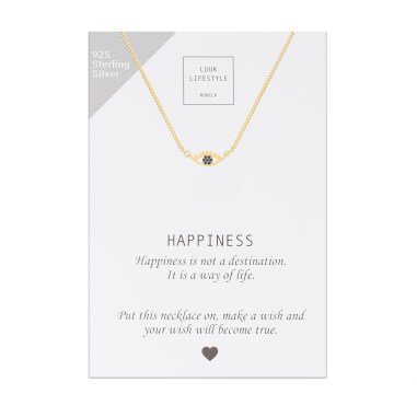 Luuk Lifestyle Happiness Spruchkarte Sterling Silber | 925 Halskette Mit