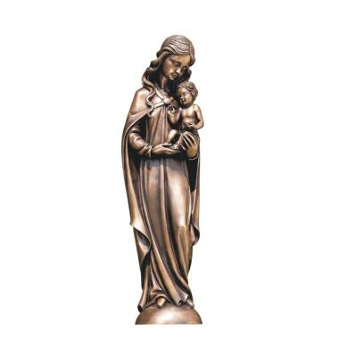 Madonna Figur & Madonnen Statue aus Bronze Madonna Neve / 52x15x13cm