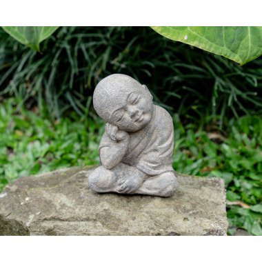 Mini Buddha 4 Inch/10 cm, Skulptur Beton