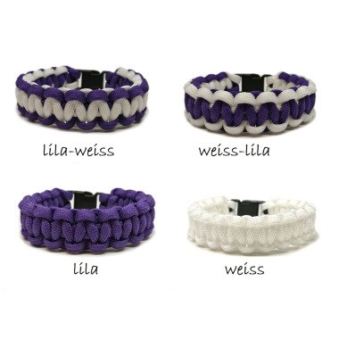 Paracord-Armband & Paracord Armband Lila Weiss in Wunschgröße