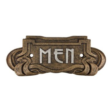 Türschild MEN Gusseisen Bronze Herren-WC Belle Epoque Toilettenschild