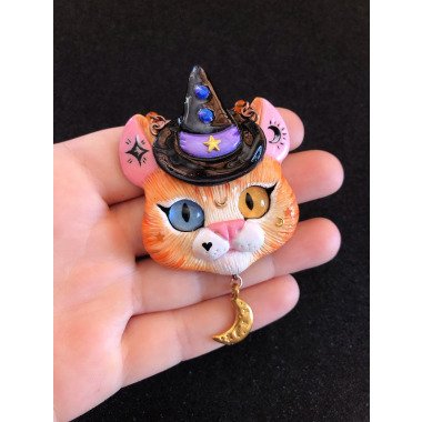 Vorbestellung Halloween Lebkuchen Katze Zauberer Halskette Hexe Hut Charm