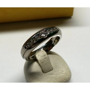 19 Mm Titan Ring Kristallsteine Glitzer Edel Vintage Sr884