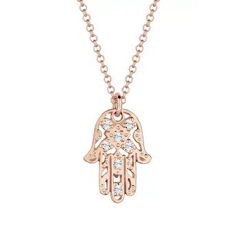 Elli  Elli Elli Halskette Hamsa Hand der Fatima Kristalle 925 Silber Halskette 1