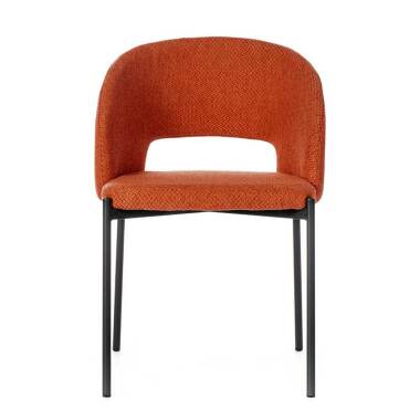 Esszimmer Metallküchenstuhl & 2 Stühle in Orange & Anthrazit Strukturstoff