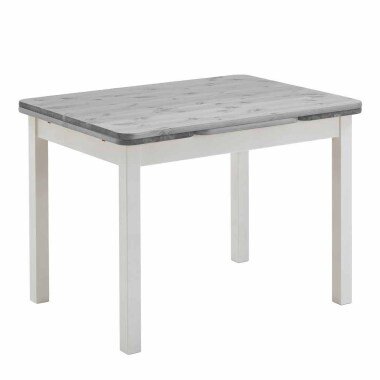 Kiefernholztisch in Weiß & Ausziehbarer Tisch in Weiß Grau Massivholz