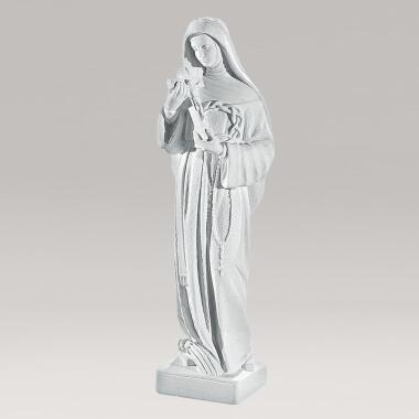 Marmorguss Marienfigur kaufen Madonna mit Kreuz