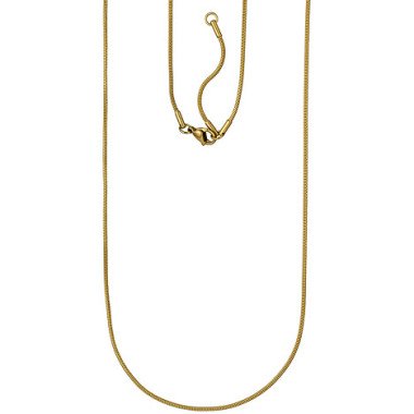 Schlangenkette aus Edelstahl & SIGO Schlangenkette Edelstahl gold farben 1,5 mm 80 cm Kette