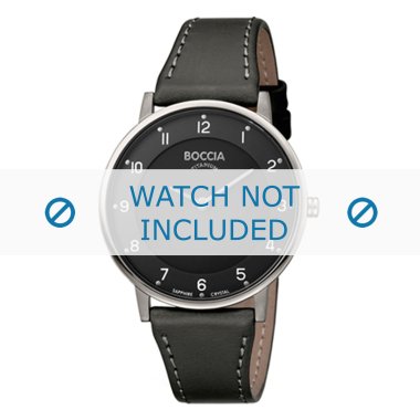 Uhrenarmband Boccia 3259-02 Leder Grau 18mm