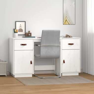 vidaXL Schreibtisch mit Schränken Weiß 135x50x75