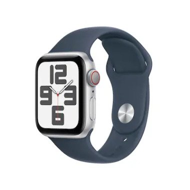 Apple Watch SE (2. Gen) LTE 40mm Alu Silber Sportarmband Sturmblau S/M
