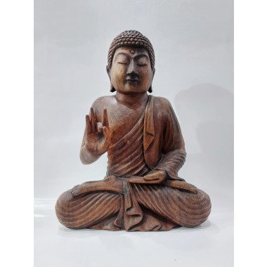 Buddha-Skulptur Aus Holz, Buddha-Skulptur