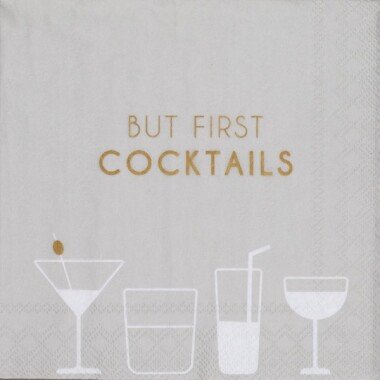 Cocktailserviette 12,5x12,5 cm But first Cocktails
