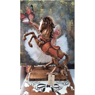 Deko-Pferdefigur & Special Made Horse Skulptur 41cm Wand Bust Schwarz Pferd