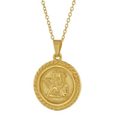 Engel-schmuck in Gold & trendor 75884 Damen-Halskette mit Engel-Anhänger