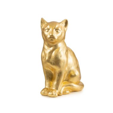 Katze Sitzend Gold H: 41 cm