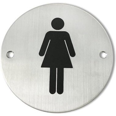 Lowander Edelstahl-Türschild Toilette Damen