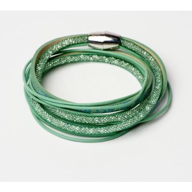 Modeschmuck Armband von Sweet7 aus Veganleder  Metall in Grün
