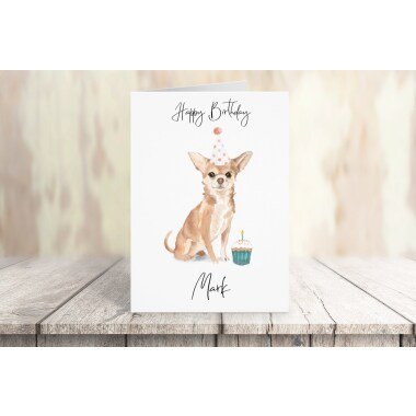 Personalisierte Chihuahua Hunde Geburtstagskarte