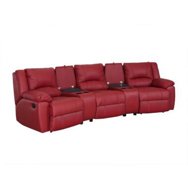 Relaxsofa 3-Sitzer Leder Rot AROMA