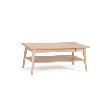 Couchtisch Tisch mit Schublade RENATO Buche Massivholz 130x80 cm