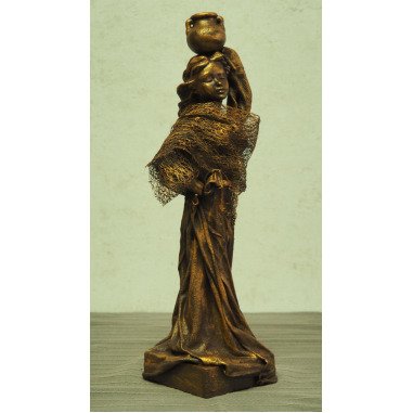 Grabfigur aus Bronze & Powertex Statue Skulptur Figur Engel Frau Bronze
