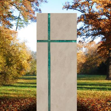 Grabstein für Doppelgrab aus Glas & Modernes Doppelgrabmal mit Glas Religiös/christliche