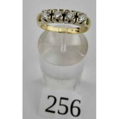 Halbmemory Damen Bicolor Gold Ring 4 Brillanten 0, 80 Ct 585 14K Roxy Gr.