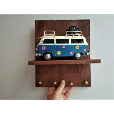 Hippie Van Schlüsselhalter, Blauer Miniatur