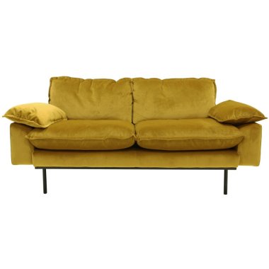 HK living Retro Sofa 2-Sitzer oker 175x94x83 cm