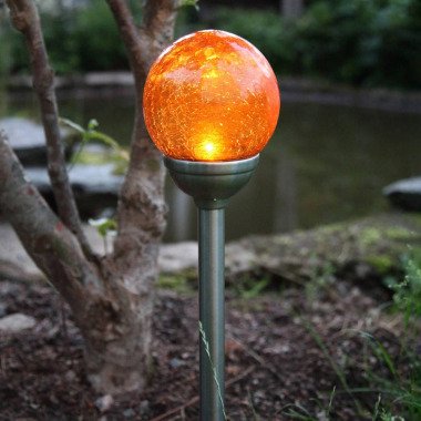 LED Solarkugel mit Bruchglas Optik Gartenleuchte
