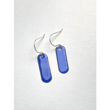 Ohrhaken in Silber & Emaille Ohrringe 925 Silber Blau, Schmuck, Ohrhänger