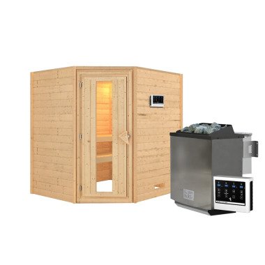 Sauna Mia naturbelassen mit Ofen 4,5 kW