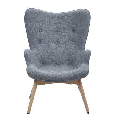 Sessel in Grau Webstoff Skandi Design