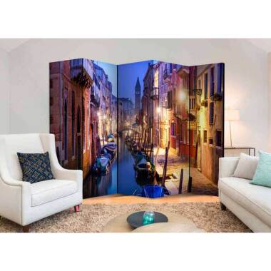 Spanischer Raumteiler mit Venedig bei Nacht 225 cm breit