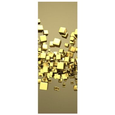 wandmotiv24 Türtapete Golden Cubes Hintergrund