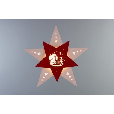 Weigla Holzkunst Das Fensterbild Stern „Knecht Ruprecht“ mit LED Beleuchtung