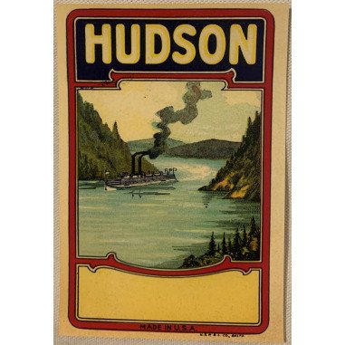Antikes Vintage Hudson River Besen Label
