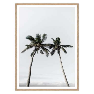 artvoll Palm Tree 02 Poster mit Rahmen, Eiche