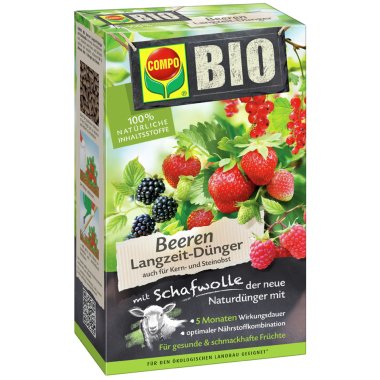 Bio-Gartendünger & COMPO BIO Beeren Langzeit-Dünger mit Schafwolle, 2 kg