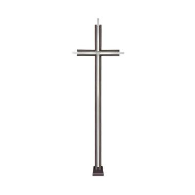 Grabkreuz mit Kreuz & Bronze/Edelstahl Grabkreuz mit Swarovski-Kristall