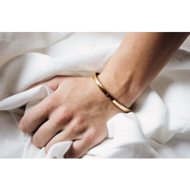 Handmade 925 Silber Armspange Gold | Poliert Unisex Cuff Bangle Luxury