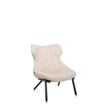 Kartell Foliage Sessel Gestell schwarz Stoff Trevira beige